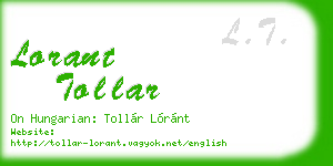 lorant tollar business card